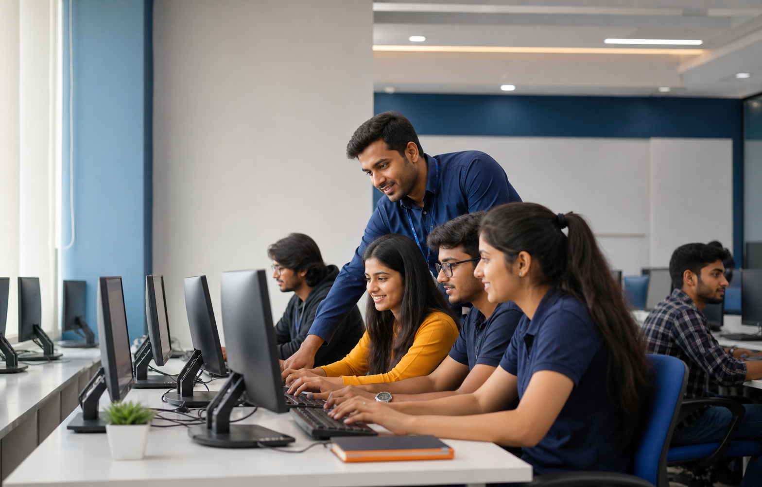 Students learning in a classroom at Institute of Computer Science, Satara